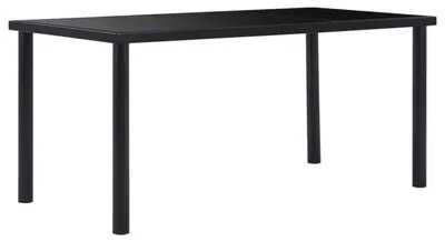 Immagine prodotto di Tavolo da pranzo nero 160 x 80 x 75 cm in vetro temperato