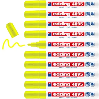 Productafbeelding van Edding - Krijtstift 4095, rond, 2-3 mm, neongeel | 10 stuks