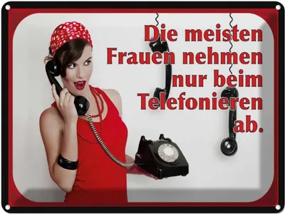 Produktbild von vianmo Blechschild 30x40 cm Frauen nehmen ab Telefon Spruch Zitat
