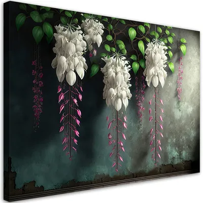Produktbild von Leinwandbild Hängende Betonblumen 60x40 Feeby Grün bild für die wand bereit zum aufhängen