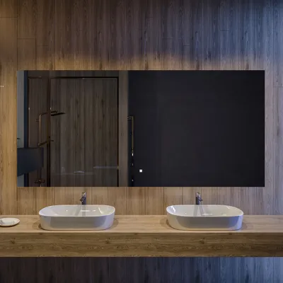 Produktbild von Badspiegel 120x80 cm - Horizontal mit LED Beleuchtung - LED Farbe Neutrallweiß 4500K - T101 - Touch Schalter - Individuell Nach Maß - Beleuchtet Wandspiegel Lichtspiegel Badezimmerspiegel