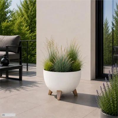 Produktbild von Milano Dekorativer Blumentopf mit Füßen weiß M