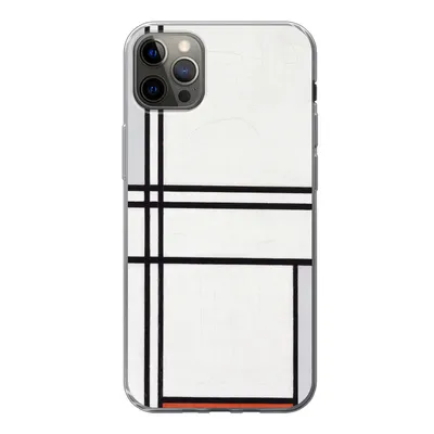 Produktbild von MuchoWow® Handyhülle Schutzhülle Hülle für iPhone 12 Pro Max Komposition 1 mit Rot und Grau - Piet Mondrian Silikon Softcase Handy Hülle - Hartschale