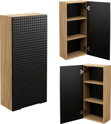 Produktbild von Hängeschrank in Eiche mit schwarz, LONDON-56-BLACK