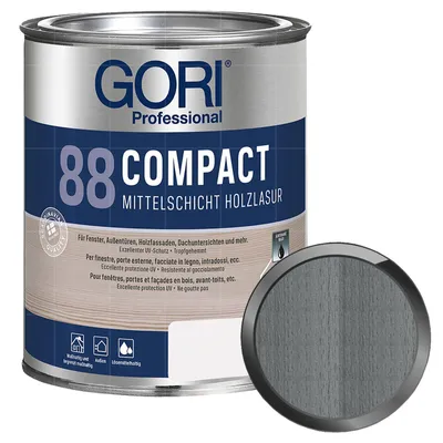 Produktbild von GORI 88 Compact Lasur 2.5 Liter METALLIC ANTHRAZIT Mittelschichtlasur Holzlasur
