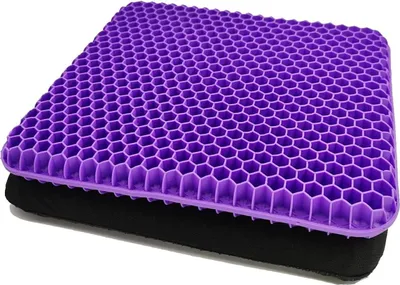 Produktbild von Sitzkissen orthopädisch zur Linderung von Müdigkeit - Rücken-, Sitz- und Steißbeinschmerzen - ergonomisch druckentlastend - Büro Auto Rollstuhl (lila) Sitzkissen orthopädisch