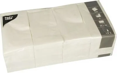 Produktbild von Servietten, 3-lagig 1/8-Falz 40 cm x 40 cm weiss