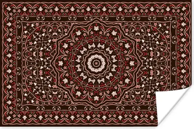 Produktbild von MuchoWow® Poster Muster - Mandala - Teppich - Rot 30x20 cm - Plakate - Print