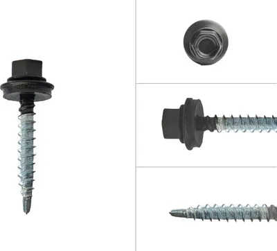 Immagine prodotto di Viti autoperforanti - Viti per tegole zincate nere 4,8 x 35 mm - Per 100 pezzi