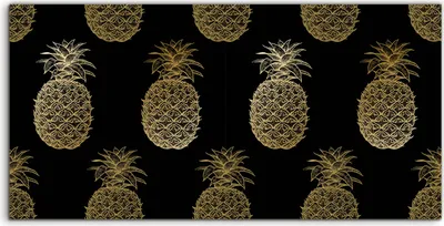Produktbild von Coloray Acrylbild 120x60  Wandbild Acrylbilder Ananas Aquarell Blumen Muster Frucht