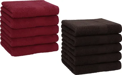 Produktbild von Betz 10 Stück Seiftücher 30x30 cm PREMIUM 100% Baumwolle  Farbe: dunkelrot und dunkelbraun