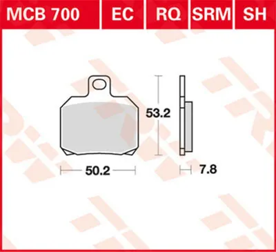 Obrázek produktu pro TRW Sada brzdových destiček MCB700SH Monster 1100S M5 11,5 RSV1000R RR TNT 1130 TN F3 675 F3 GTV Corsa