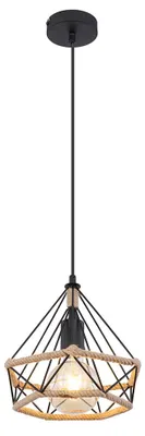 Produktbild von LED Hängeleuchte ULLEU, Schwarz, Metall, Gitteroptik, E27, Rund, D 25 cm