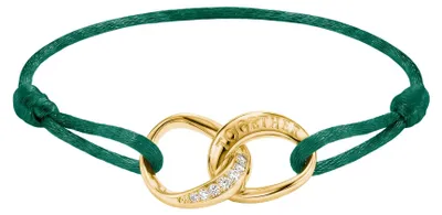Thomas Sabo A2236-M03-6-L24V Damen Textil-Armband Together Vergoldet Grün 1