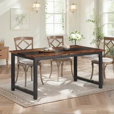 Productafbeelding van Eettafel & Bureau Industrieel - 160x80 cm - Hout en Metaal - Rustiek Bruin - Voor 4-6 Personen