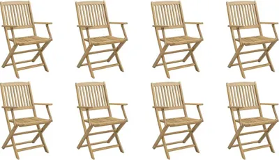 Produktbild von vidaXL Gartenstühle 8 Stk. Klappbar 54x61x88 cm Massivholz Akazie