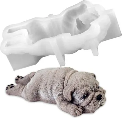 Produktbild von Niedlichen Hund Silikonform Mousse Kuchen 3D Form EIS Jello Pudding Explosion Kühlwerkzeug Fondant Dekoration (weiß)