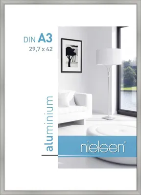 Immagine prodotto di Nielsen Cornice in alluminio Classic con profilo a blocchi, argento opaco, formato DIN A3 (29,7 x 42 cm), vetro standard