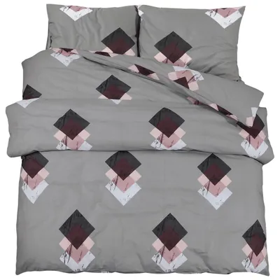 Produktbild von vidaXL Bettwäsche-Set Grau 200x200 cm Baumwolle