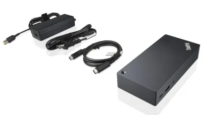 Immagine prodotto di Stazione dock USB-C Lenovo ThinkPad | Modello 40A9 | Include alimentatore da 90W | USB 3.0 | DisplayPort | VGA | RJ-45