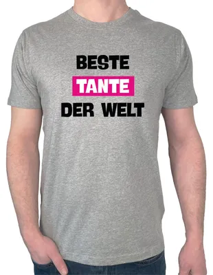 Produktbild von Huuraa Herren T-Shirt Beste Tante der Welt XXL Sport Grey Bio Baumwolle Fairtrade Herrenshirt Geschenkidee