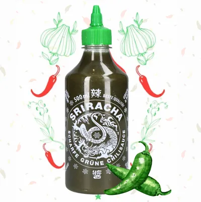 Produktbild von A-ONE Sriracha Sauce Scharfe grüne Chilisauce 500ml - Hot Chili Sauce