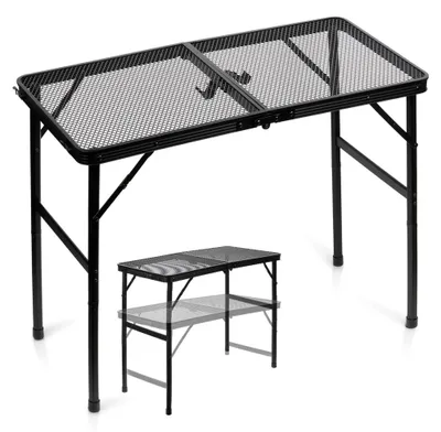 Zdjęcie produktu dla Vilde | Stolik campingowy z regulacją wysokości - 80x40 cm - 2w1 aluminiowy stół walizkowy