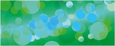 Produktbild von Wallario Premium Glasbild, freischwebende Optik, kräftige Farben, Größe 80 x 32 cm Motiv Grüne und blaue Kreise - harmonisches Muster