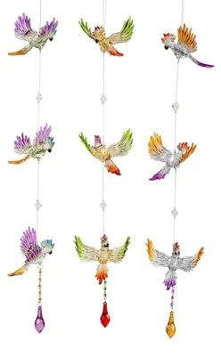 Produktbild von formano Kakadu Hänger 3er Set 50 cm Acryl Multi 9 Vögel Fensterdeko