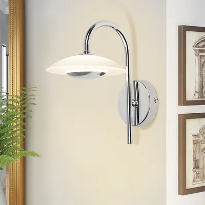 Produktbild von ZMH LED Wandlampe Innen Wandleuchte Schlafzimmerlampe Modern Design Flurlampe 3000K Warmweiß Wandbeleuchtung Chrom Glas Metall Rund Schlafzimmer