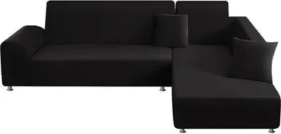 Produktbild von Famanu Eckbankbezug elastisch - schwarze Stoffvariante, Set von 2