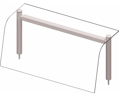 Produktbild von Glas-Aufsatzbord m. Hustenschutz 1122x455x450mm für Speisenausgabesysteme