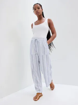 Produktbild von GAP Leinenhose Weit geschnitten XXL mit elastischem Kordelzugbund, mittelhoher Bund
