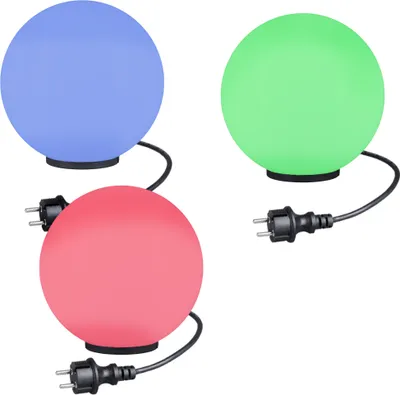 Produktbild von RGB Kugelleuchten Außenleuchte 3er Set Ø 25cm LED Kugellampe Garten Deko Lampe
