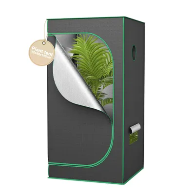 Produktbild von TRMLBE Growzelt 60x60x140 cm Gewächshaus Grow Tent mit Reflektierende Mylar Growzelt aus 600D Oxford-Stoff + PE + Metallrohr Anbauzelt Indoor, für Homegrowing Pflanzenzucht Gewächshaus