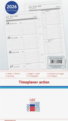 Image de rido/idé 7069916006 TimeplanerA6 Insertion 2pages/1semaine