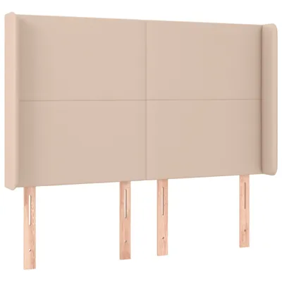 Productafbeelding van Hoofdbord met randen 147x16x118/128cm kunstleer cappuccinokleur