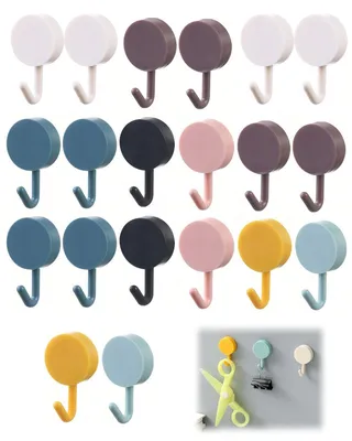 Produktbild von Selbstklebende Wandhaken, 20 kleine, farbenfrohe Wandhaken zur Befestigung ohne Bohren oder Nägel, Haken für Handtücher im Badezimmer, in der Küche, an der Decke, an der Wand oder an der Tür.