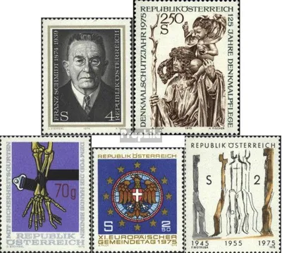 Produktbild von Briefmarken Österreich 1974 Mi 1473,1474,1483,1484,1485 (kompl.Ausg.) postfrisch Sondermarken