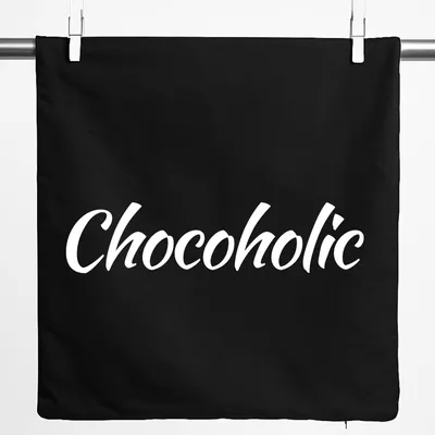 Produktbild von Huuraa Kissenbezug Chocoholic Schriftzug 40x40cm Black Baumwolle Dekokissenbezug Geschenkidee