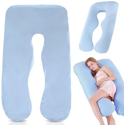 Obrázek produktu pro Povlak na polštář ve tvaru U, rozměry 140 x 80 cm – měkký, prodyšný křišťálový samet, vhodný pro těhotenské a kojící polštáře, se skrytým zipem