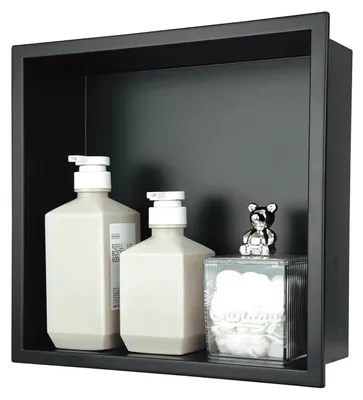 Produktbild von Wandnische Schwarz 30x30x10 cm Edelstahl Duschablage Unterputz Matt Schwarz