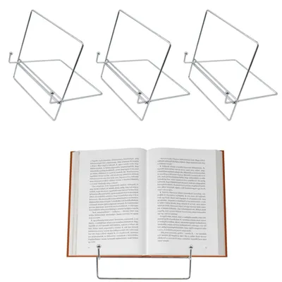 Immagine prodotto di Solidchoice - Set di 4 supporti per libri regolabili in metallo
