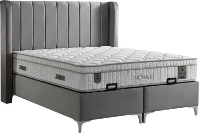 Produktbild von Villa Möbel Bett Set Monaco 160x200 Grau, Bett Set (mit Matratze), Bett mit Stauraum