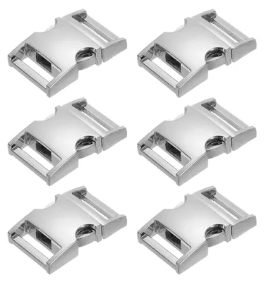 6 seitliche Metallschnellverschlüsse, 20 mm, silberfarben