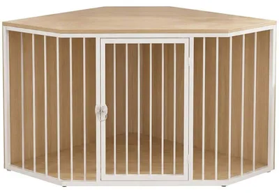 Immagine prodotto di Cuccia per cani in legno RS-149, angolare, naturale/bianca