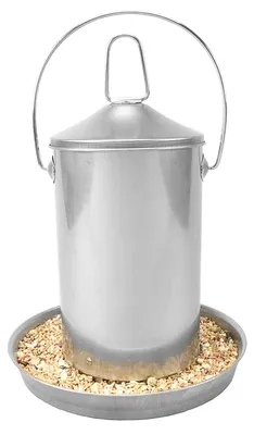 Image de Distributeur de nourriture pour poulets, capacité de 3 kg, en acier inoxydable 304, sans BPA, à suspendre, pour poulets