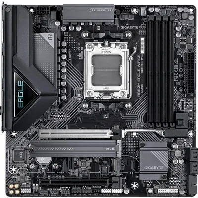 Productafbeelding van GIGABYTE B850M EAGLE WIFI6E moederbord - Compatibel met AMD Ryzen 9000 serie CPU's, 8+2+2 fasen digitale VRM, ondersteunt tot 8200MHz DDR5 (overklokken), 1x PCIe 5.0 + 1x PCIe 4.0 M.2 slot, Wi-Fi 6E, 2.5GbE LAN, USB 3.2 Gen 2