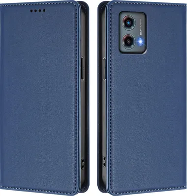 Obrázek produktu pro Kožené pouzdro pro Motorola Moto G 5G 2023, magnetické flipové pouzdro zPolyuretankůže se stojánkem Tmavě modrá