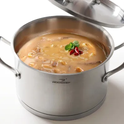 Image de Casserole avec couvercle, finition mate, sans nickel, en acier inoxydable, 3,2 litres, 20 cm